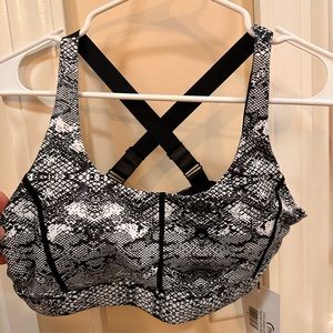 Zyia Light and Tight Sports Bra Large Cobra Metallic